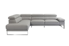 Load image into Gallery viewer, Top Grain Leather L Shaped Two Piece Sofa Chaise Sectional - Light Gray

