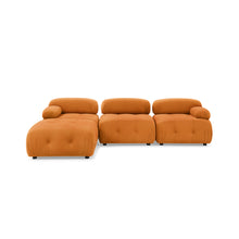 Load image into Gallery viewer, Modular Sectional Sofa, Button Tufted Designed and DIY Combination,L Shaped Couch with Reversible Ottoman, Orange Velvet
