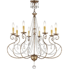 Load image into Gallery viewer, 33" Eight Light Metal Dimmable Chandelier With Shades - Bronze
