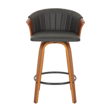 Load image into Gallery viewer, Faux Leather And Metal Low Back Counter Height Bar Chairs (Set of 2) - Black And Brown
