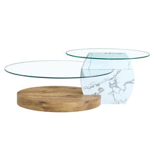 Load image into Gallery viewer, Contemporary Artistic Double Layer Coffee Table, Tempered Glass Top
