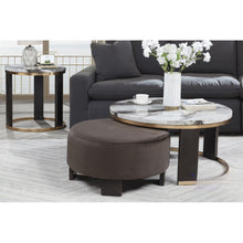 Load image into Gallery viewer, Nesting Round Coffee Table With Ottoman (Set of 2) - Gold / Brown
