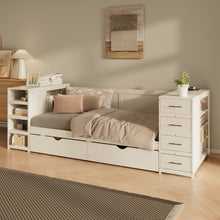 Load image into Gallery viewer, Daybed With Side Shelves, Multi Functional Desk &amp; Charging Station
