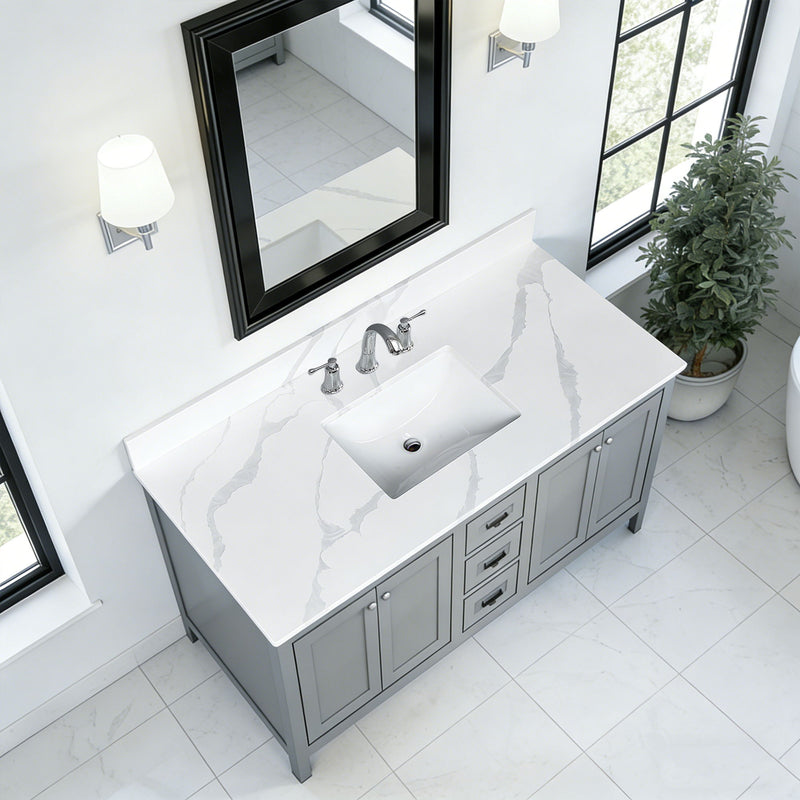 Bathroom Vanity Top With Undermount Sink, 3 Pre Drilled Holes