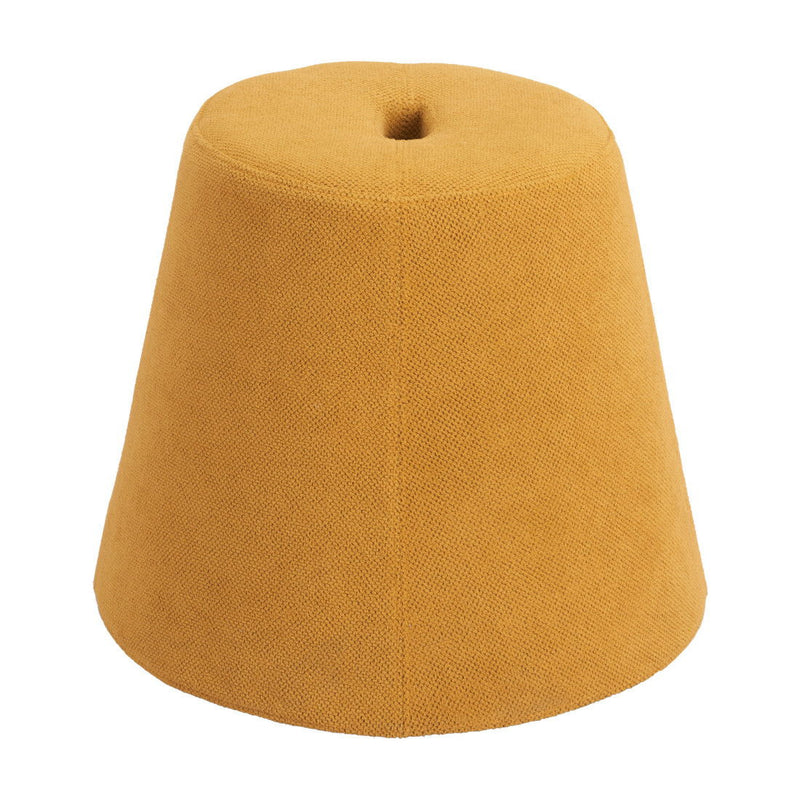 Fabric Round Ottoman - Yellow / Orange