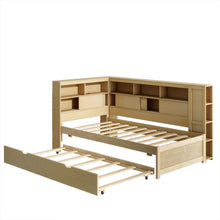 Load image into Gallery viewer, Daybed With Storage Shelves, USB Charging, And Trundle Bed
