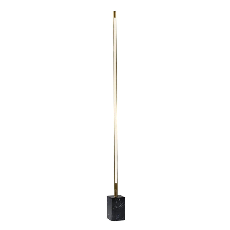 Minimalist Ambient Glow Led Floor Lamp With Dimmer - Antique Brass / Black Marble