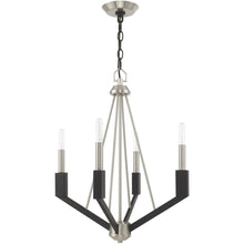 Load image into Gallery viewer, 23" Four Light Dimmable Chandelier With Shades - Nickel
