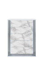 Load image into Gallery viewer, 49" Wood Faux Marble Lighted Five Drawer Dresser - Silver And White
