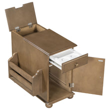 Load image into Gallery viewer, Vintage Flip Top Side Table With USB Ports
