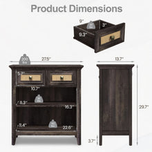 Load image into Gallery viewer, Storage Cabinet With 2 Drawers And 2 Shelves - Coffee
