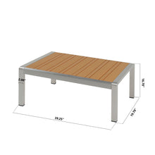 Load image into Gallery viewer, Cora - Outdoor Aluminum Coffee Table - Natural / Silver
