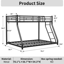 Load image into Gallery viewer, Bunk Bed Frame With Ladder And Guardrail, Heavy Duty Noise Free Design Metal Construction
