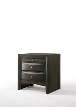 Load image into Gallery viewer, Rectangular Nightstand, Two Drawers With Solid Wood Top - Dark Brown
