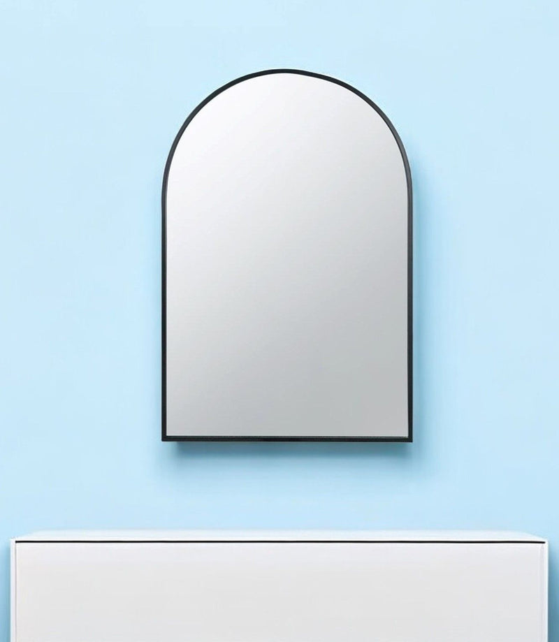 36" Arch Metal Framed Accent Mirror - Black