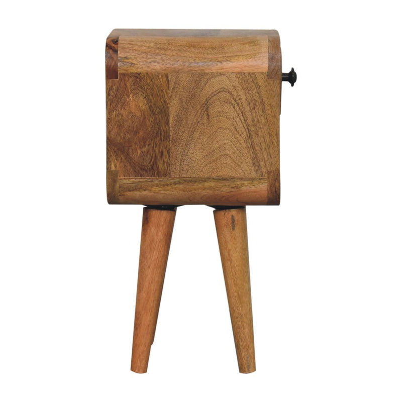 16" Modern Solid Wood Square One Drawer Nightstand - Oak