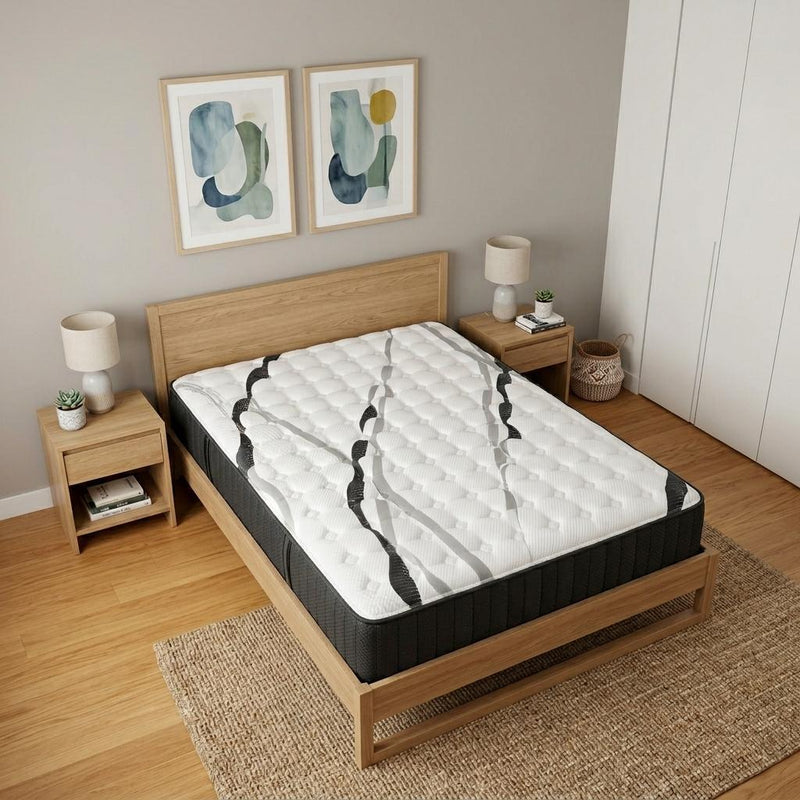 Graphite And Titanium Infused Gel Memory Foam Firm Hybrid Mattress - Full Double