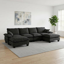 Load image into Gallery viewer, Modular Sectional Sofa With Movable Ottoman &amp; Pillows

