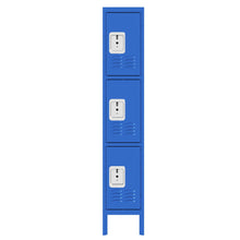 Load image into Gallery viewer, Lockers For Employees With 3 Door Storage Locker Durable For Gym, School, Office - Blue
