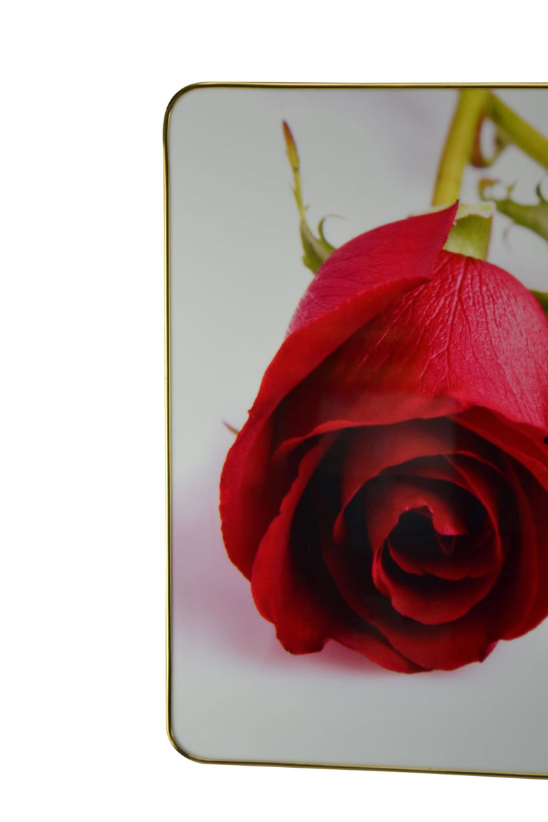 Silent Roses Floral Wall Clock - Red / Red / White