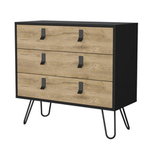 Load image into Gallery viewer, 3 Drawer Dresser - Natural / Black
