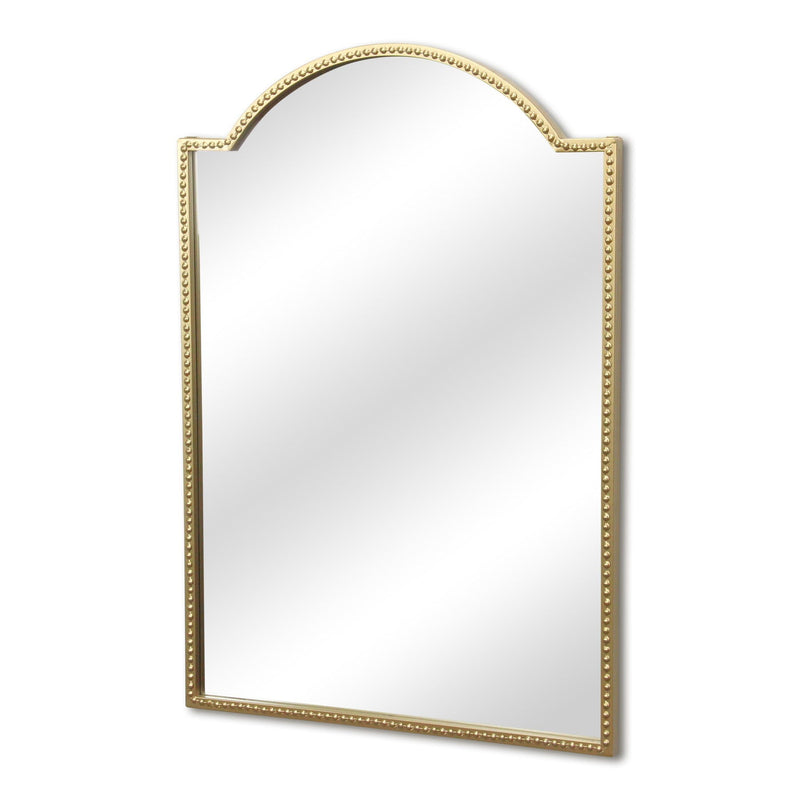 32" Metal Beaded Arch Accent Mirror - Gold