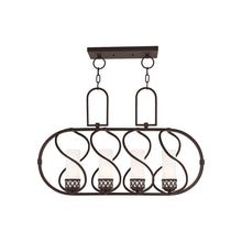 Load image into Gallery viewer, Four Light Metal Dimmable Chandelier With Shades - Bronze / Opal
