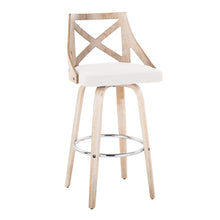 Load image into Gallery viewer, Charlotte - Farmhouse Fixed Height Bar Stool With Swivel And Round Footrest (Set of 2)
