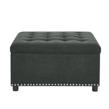 Load image into Gallery viewer, Square Tufted Storage Ottoman With Nailhead Trim
