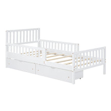 Load image into Gallery viewer, Platform Bed With Guardrails On Both Sides And 2 Storage Drawers
