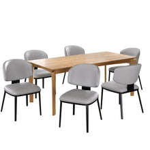 Load image into Gallery viewer, 7 Pieces Contemporary Dining Set With Faux Leather Chairs
