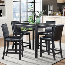 Load image into Gallery viewer, 5 Pieces Counter Height Table Set, Kitchen Table With Square Table And 4 Upholstered Chairs
