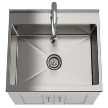Load image into Gallery viewer, Shaker - Modern Wide, Laundry Cabinet With Faucet And Stainless Steel Sink
