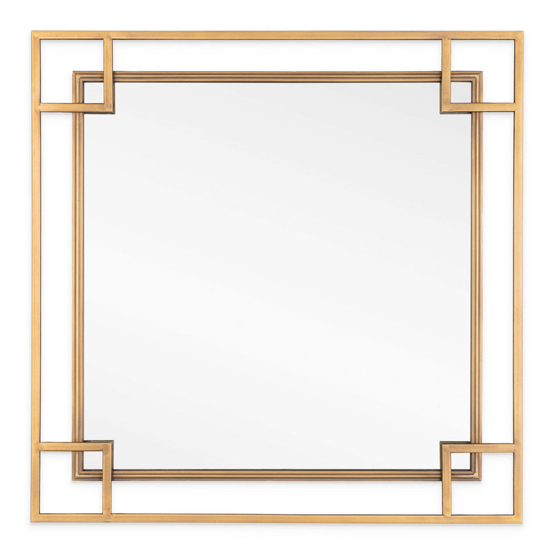 22" Metal Square Accent Mirror - Gold