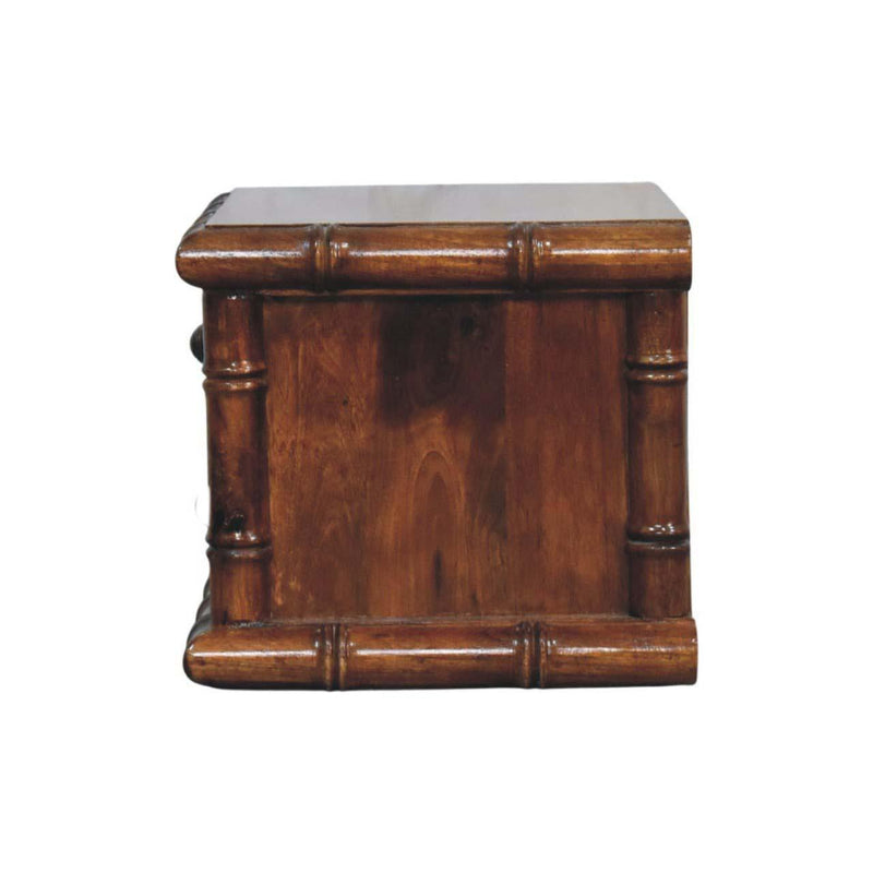 Solid Wood Spindle Two Drawer Floating Nightstand - Chestnut