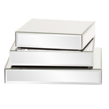 Load image into Gallery viewer, Mirrored Rectangular Display Platforms (Set of 3) - Clear
