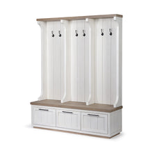 Load image into Gallery viewer, Solid Wood Six Hook Freestanding Coat Rack - White

