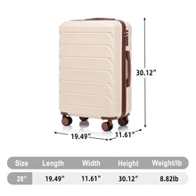 Load image into Gallery viewer, Hard Shell Luggage With Scratch Resistant Surface, 4 Wheels, Combination Lock &amp; Side Hooks
