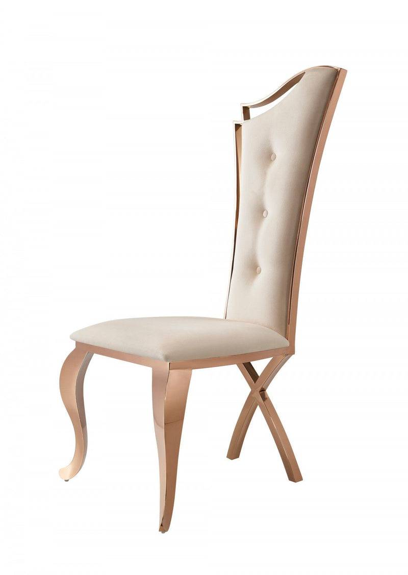 Tufted Velvet Dining Side Chairs (Set of 2) - Beige