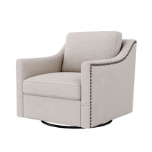 Load image into Gallery viewer, 360 Degree Swivel Armchair, Skin Friendly Fabric, Ergonomic Design, Brass Nail Decorative Armchair
