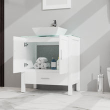 Load image into Gallery viewer, Bathroom Vanity And Sink Combo Glass Top Cabinet With Mirror
