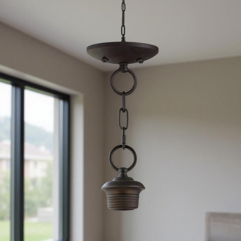 16" Three Light Dimmable Chandelier With Shades - Bronze