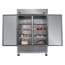 Load image into Gallery viewer, 54" Commercial Freezer 49 Cu.Ft With 2 Solid Door Reach-In Freezers Stainless Steel Etl Approved Upright Freeze Storage - Silver
