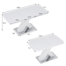 Load image into Gallery viewer, Rectangle Dining Table, Stretchable, X Shape Legs - White
