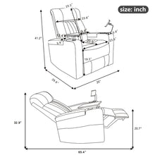 Load image into Gallery viewer, Power Recliner With Storage Arms, Cupholders, Swivel Tray Table And Cell Phone Stand - Brown

