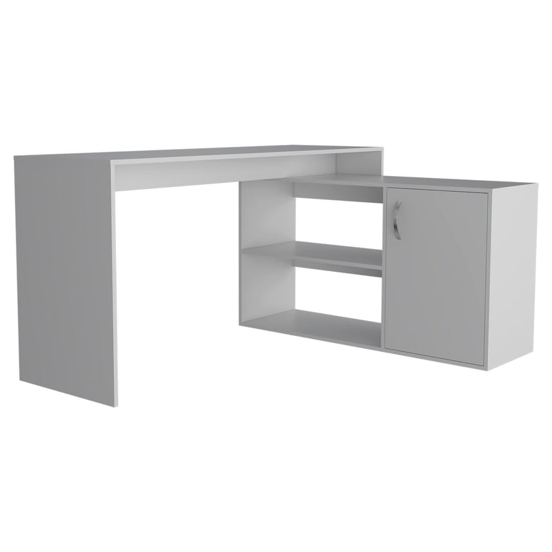 L Shape Writing Desk - White