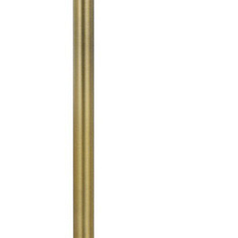 Tray Table Floor Lamp With White Square Shade - Brass