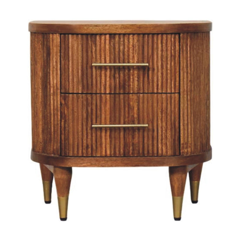 22" Solid Wood 2 Drawer Nightstand - Light Brown