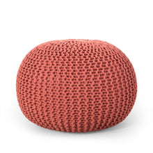Load image into Gallery viewer, Bordeaux - Knitted Round Pouf Ottoman, Floor Cushion
