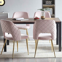 Load image into Gallery viewer, Dining Chairs With Metal Legs And Hollow Back Upholstered Dining Chairs
